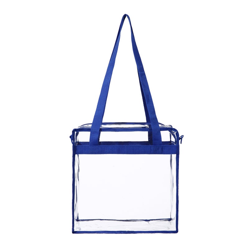 BAGAIL Clear Bags 12x6x12 Stadium Approved Clear Tote Bag with Zipper Closure Crossbody Shoulder Bag with Adjustable Strap(RoyalBlue) - Image 5
